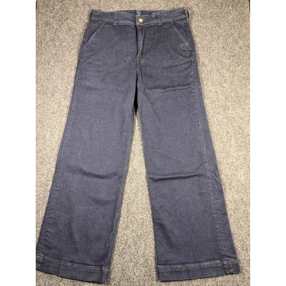 J.Crew High-Rise Trouser Jeans Dark Wash Wide Leg Denim Pants 29